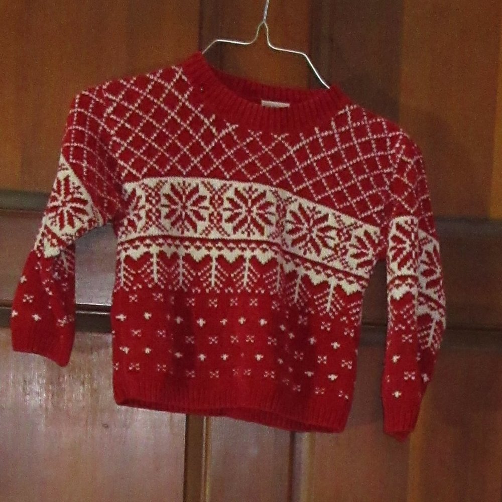 Child's 4T Red White Sweater